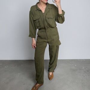 Vintage 90s Seattle Gear Green Jumpsuit USA Small